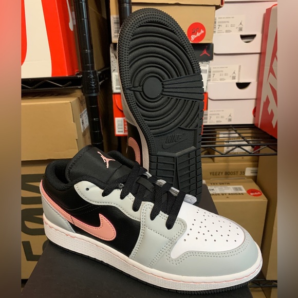Nike Air Jordan 1 Low Black Grey Pink Shoes 553558-062 553560-062 GS Men's Sizes - Picture 7 of 13